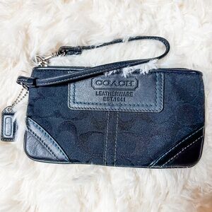 Coach Black Canvas & Leather Wristlet